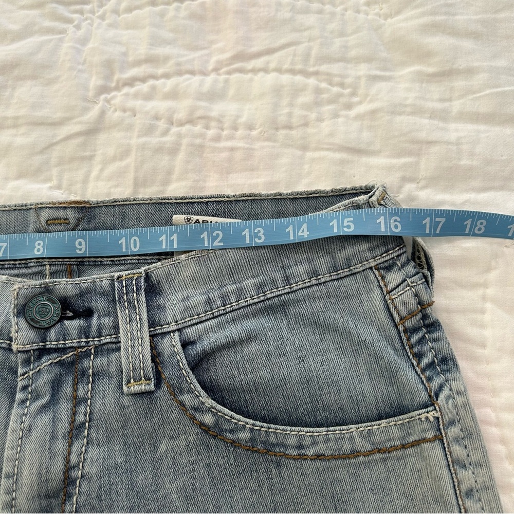 Ariat M7 Rocker Straight Leg Jeans Mens 32X34 Blue Faded Western Slim Fit Grunge - Picture 9 of 16